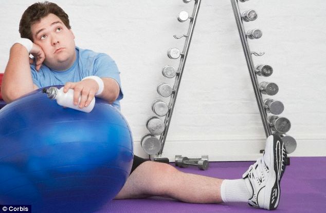 man resting on exercise ball and thinking