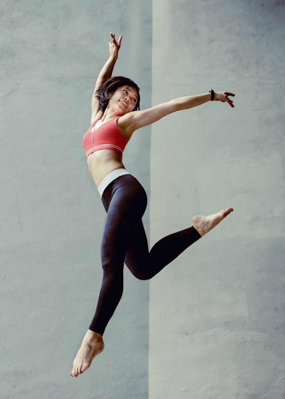 Dancer leaping in the air