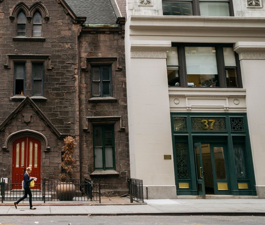 Woman walking along West 20th Street