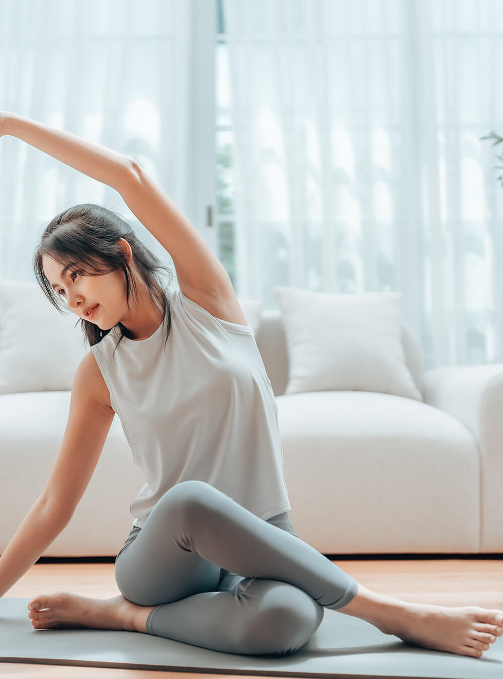 Young woman doing yoga